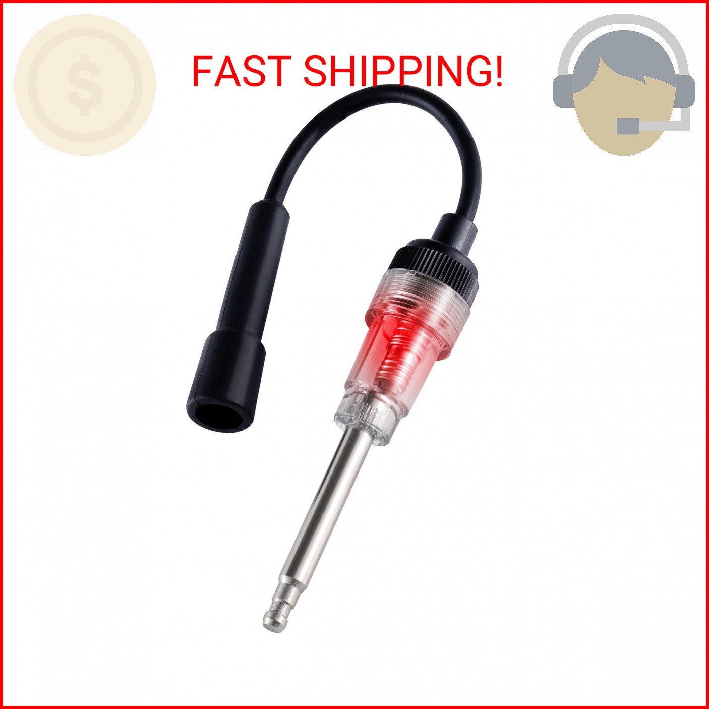 SINGARO Inline Spark Plug Tester, Plug-in Engine Ignition Tester, Car Exterior A