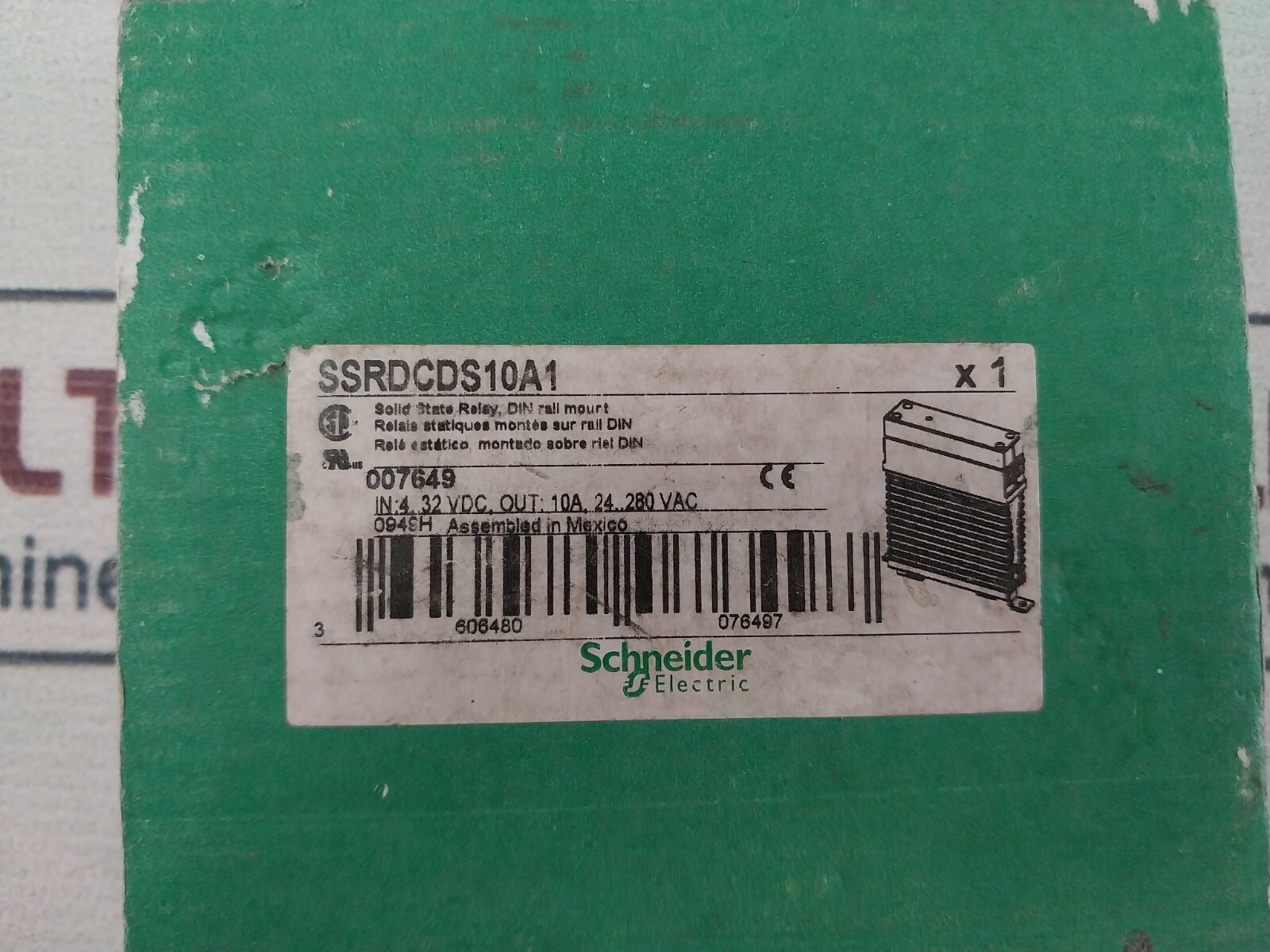 Schneider Electric SSRDCDS10A1 Solid State Relay 4-32VDC