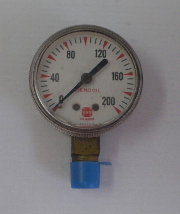 Vintage 2 1/4 Inch U.S. Gauge Co Brass Gauge Steampunk USG 12674-1  200psi