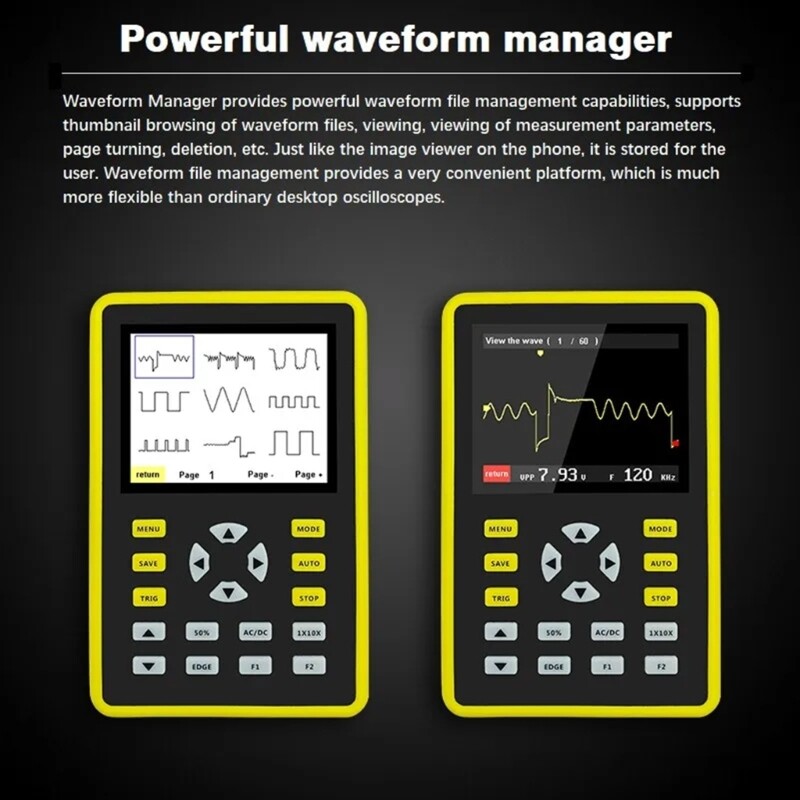 2.4inch Display Oscilloscope for Auto Electronics Waveform Generators