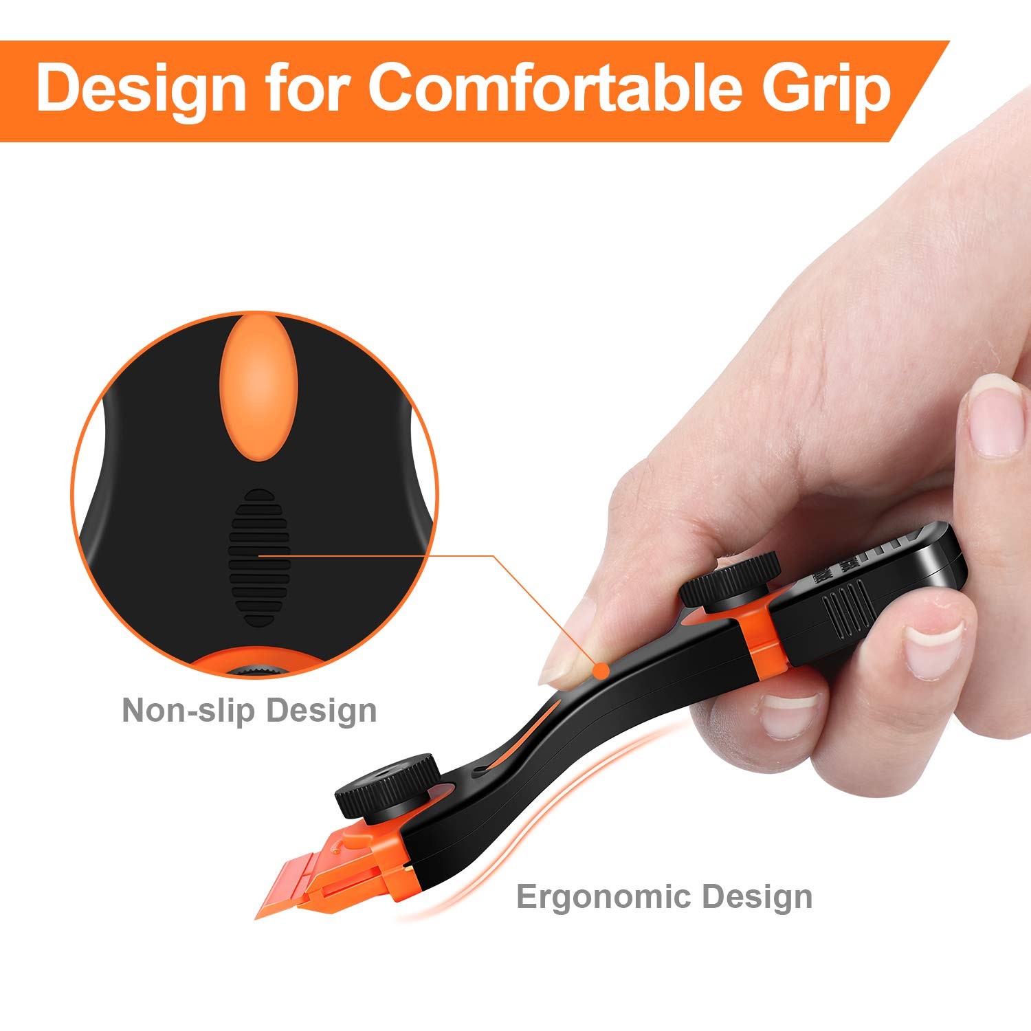 2PACK Razor Blade Scraper, 2-in-1 Scraper Tool with 12Pcs Plastic Blades and 7Pc