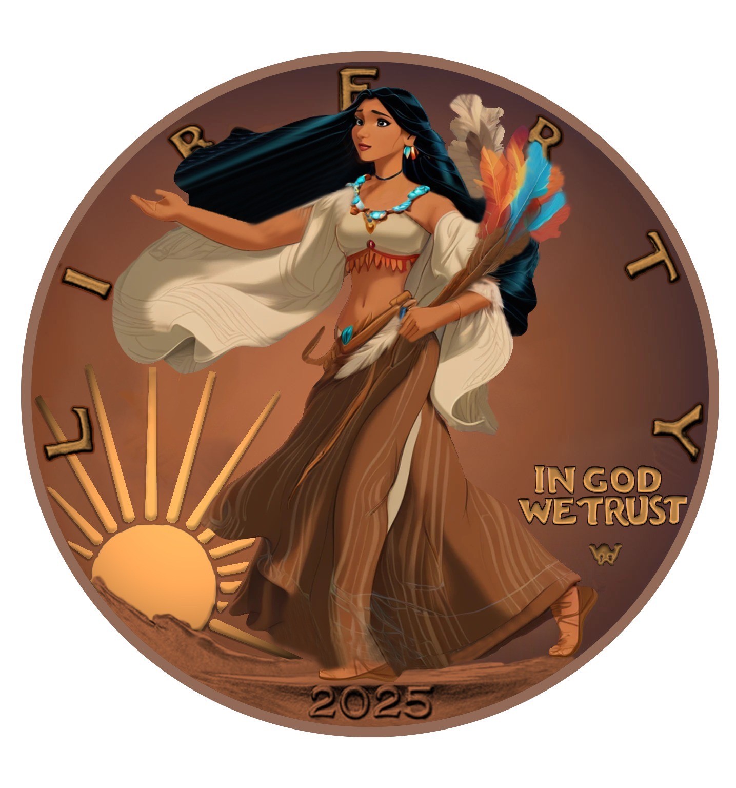 2025 ASE Princess Series Pocahontas 1 oz Silver Art Coin w/ COA