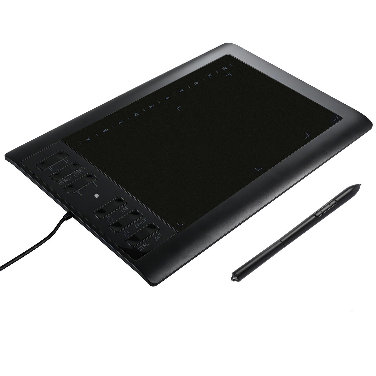 Graphics Drawing Tablet with Battery-Free Pen - 10x6Inch Area for PC/Mac/Android