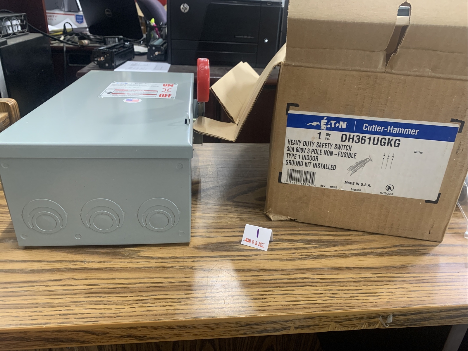 Eaton/Cutler Hammer DH361UGKG Heavy Duty Safety Switch 30A 600V 3 pole