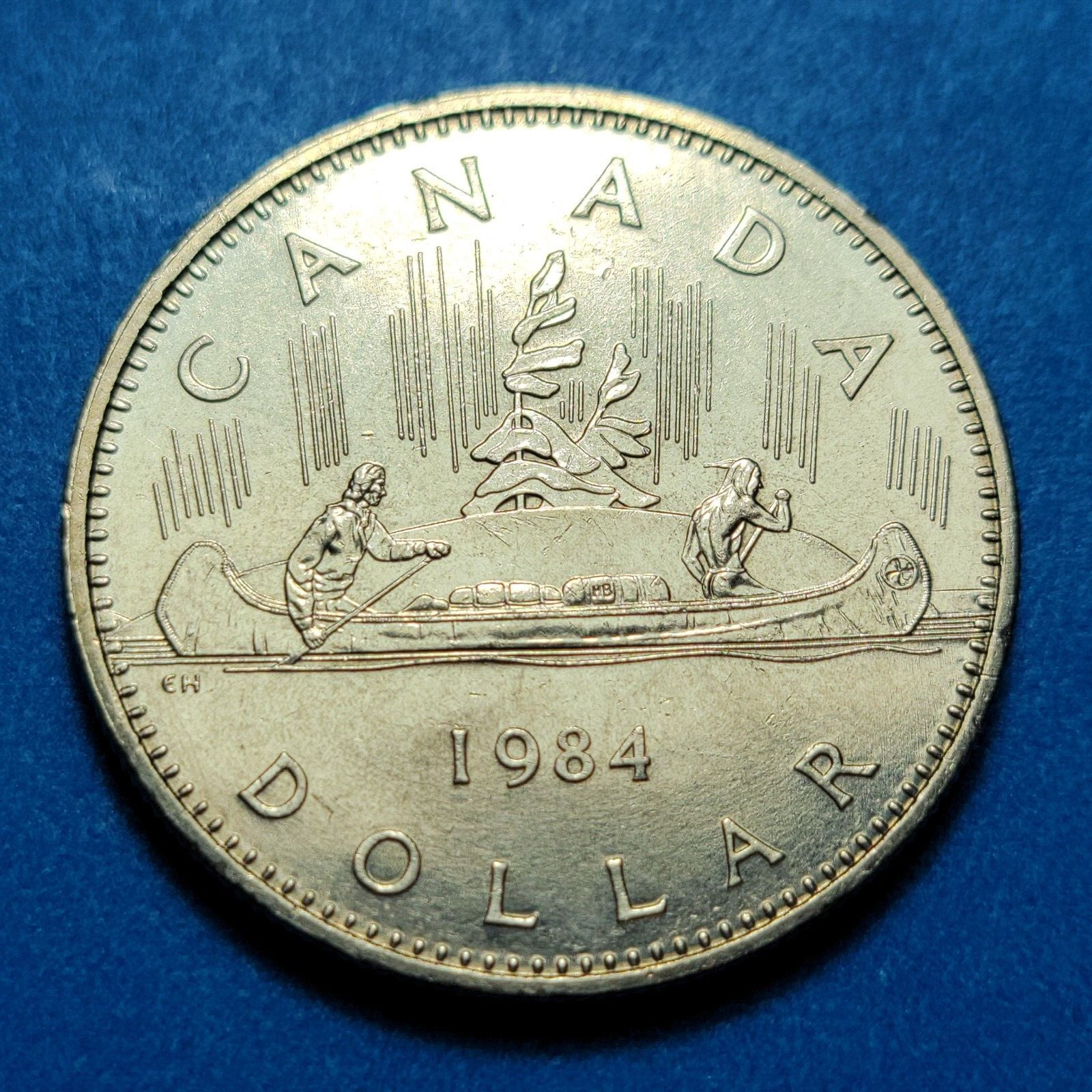 1984 CANADA Voyageur Nickel DOLLAR Coin Lower mintage *COMBINED SHIP