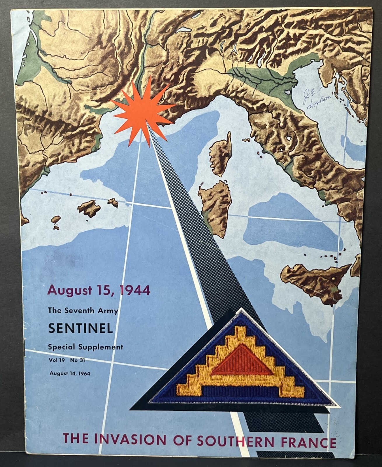 WW2 US Army Seventh 7th Army SENTINEL Soldier Magazine 1944 Invasion So France