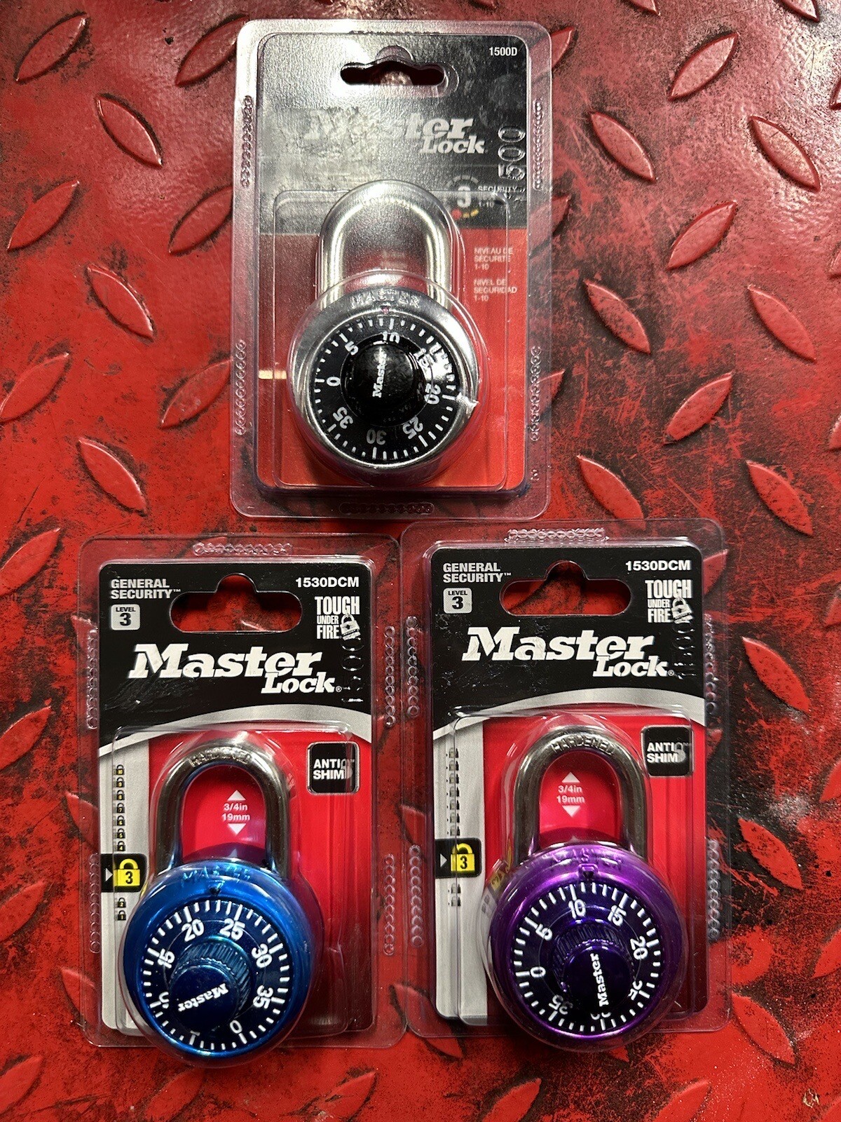 Master Lock Combination Anti Shim General Security Level 3 New Lot Of 3