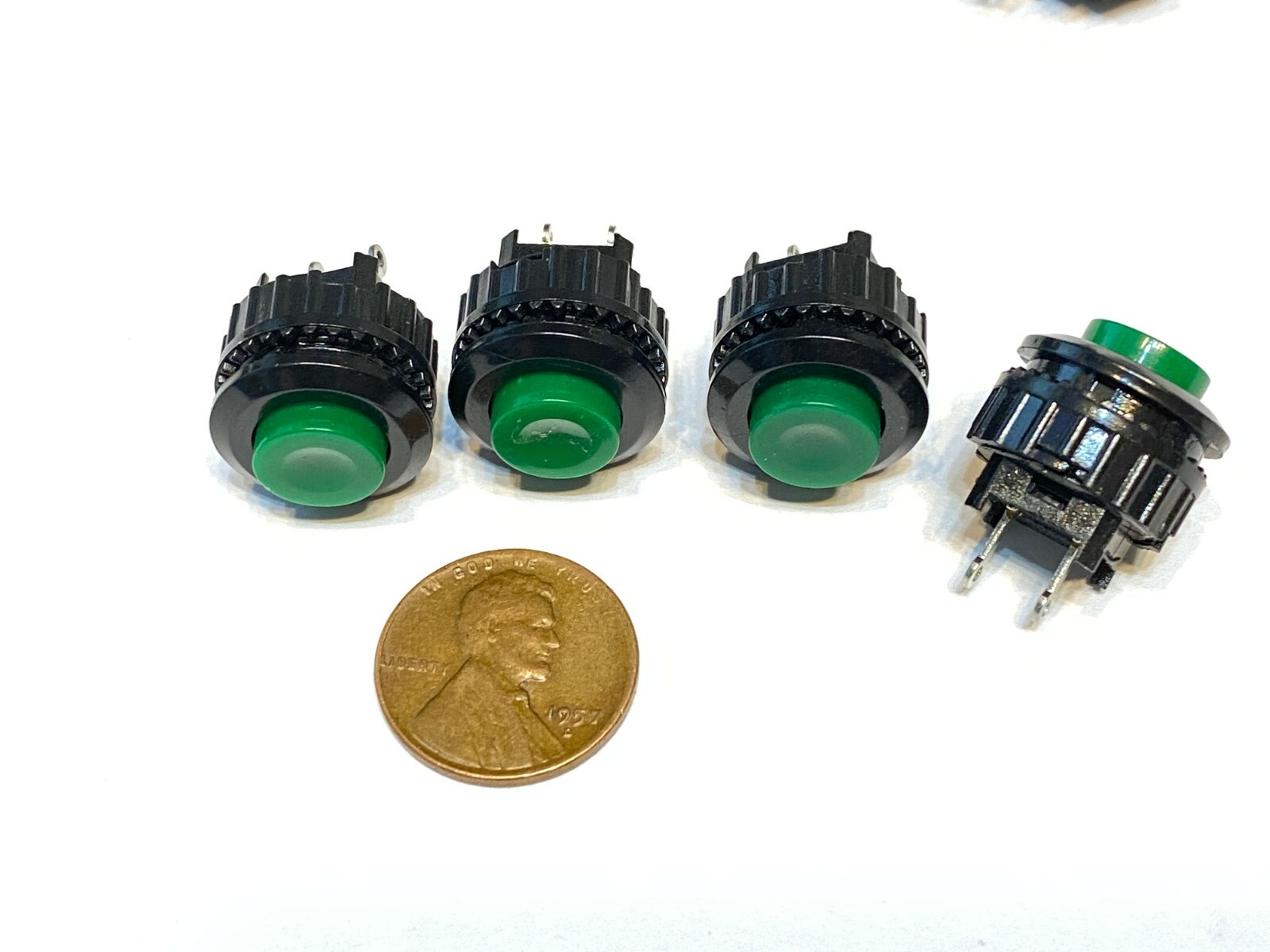 4 Pieces Green 14mm Momentary PUSH BUTTON SWITCH DC on/off A36