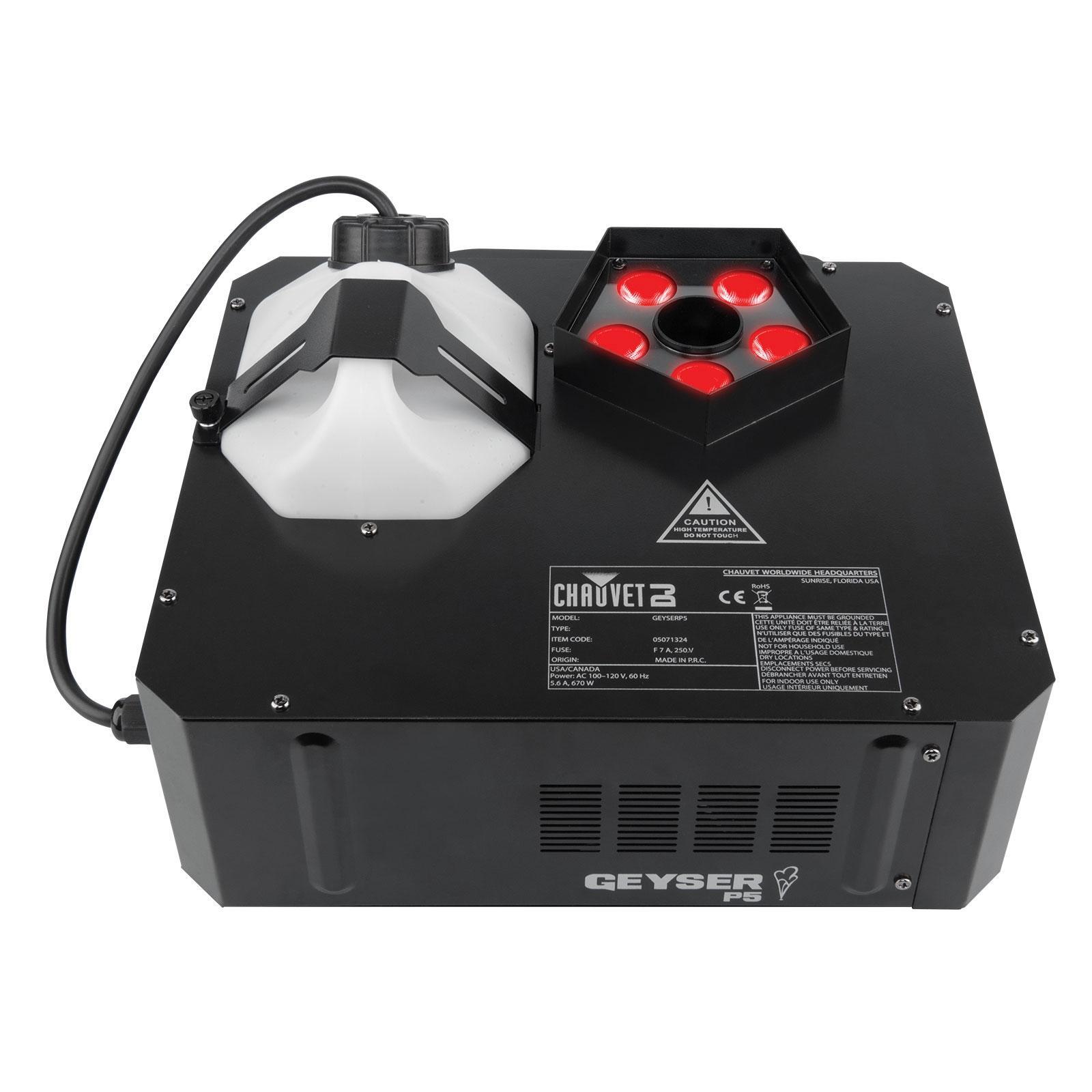 Chauvet DJ Geyser P5 RGBA+UV LED Pyotechnic-Like Vertical Fog/Smoke Machine