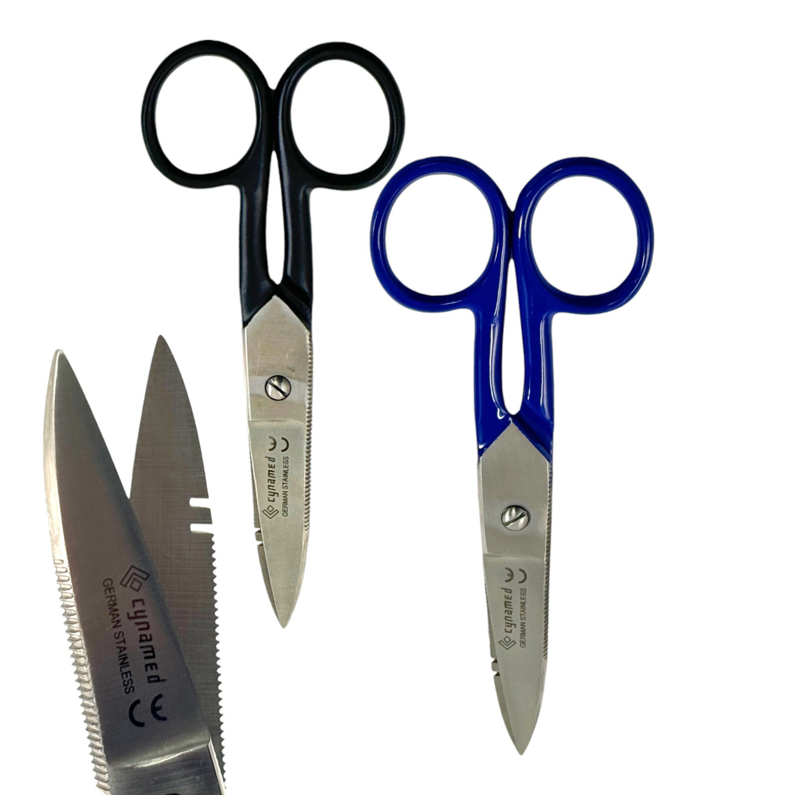 2PK Universal Lightweight Electrical Wire Cutting and Stripping Scissors 5.25in