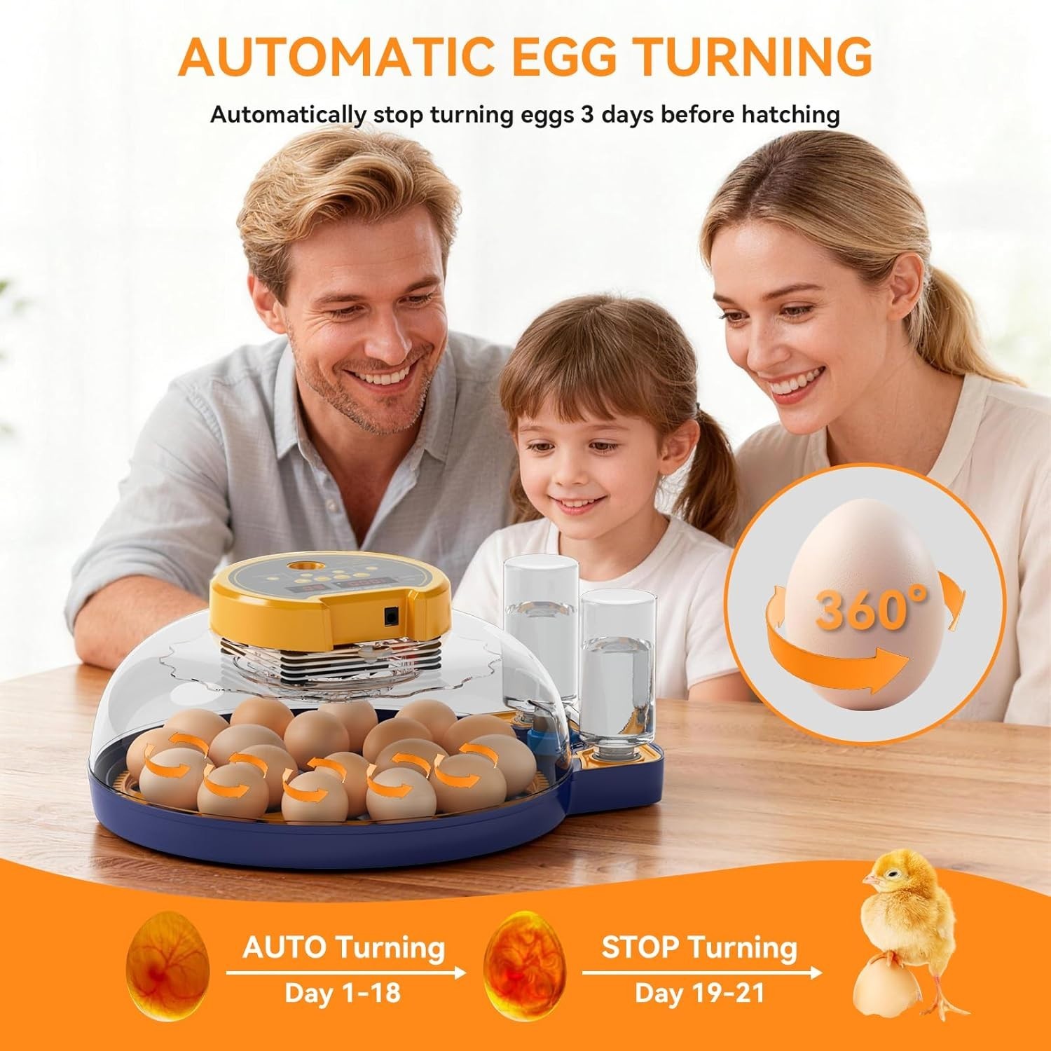 18 Egg Incubator for Hatching Eggs, Chicken Incubator with Automatic Turner,