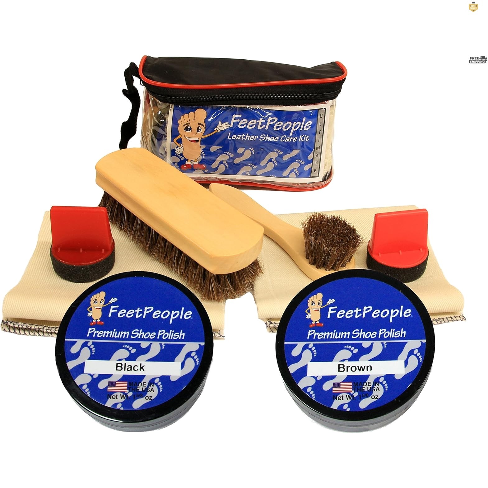 All-in-One Leather Care Set: Polish, Brushes & Travel Case - For the Modern Man