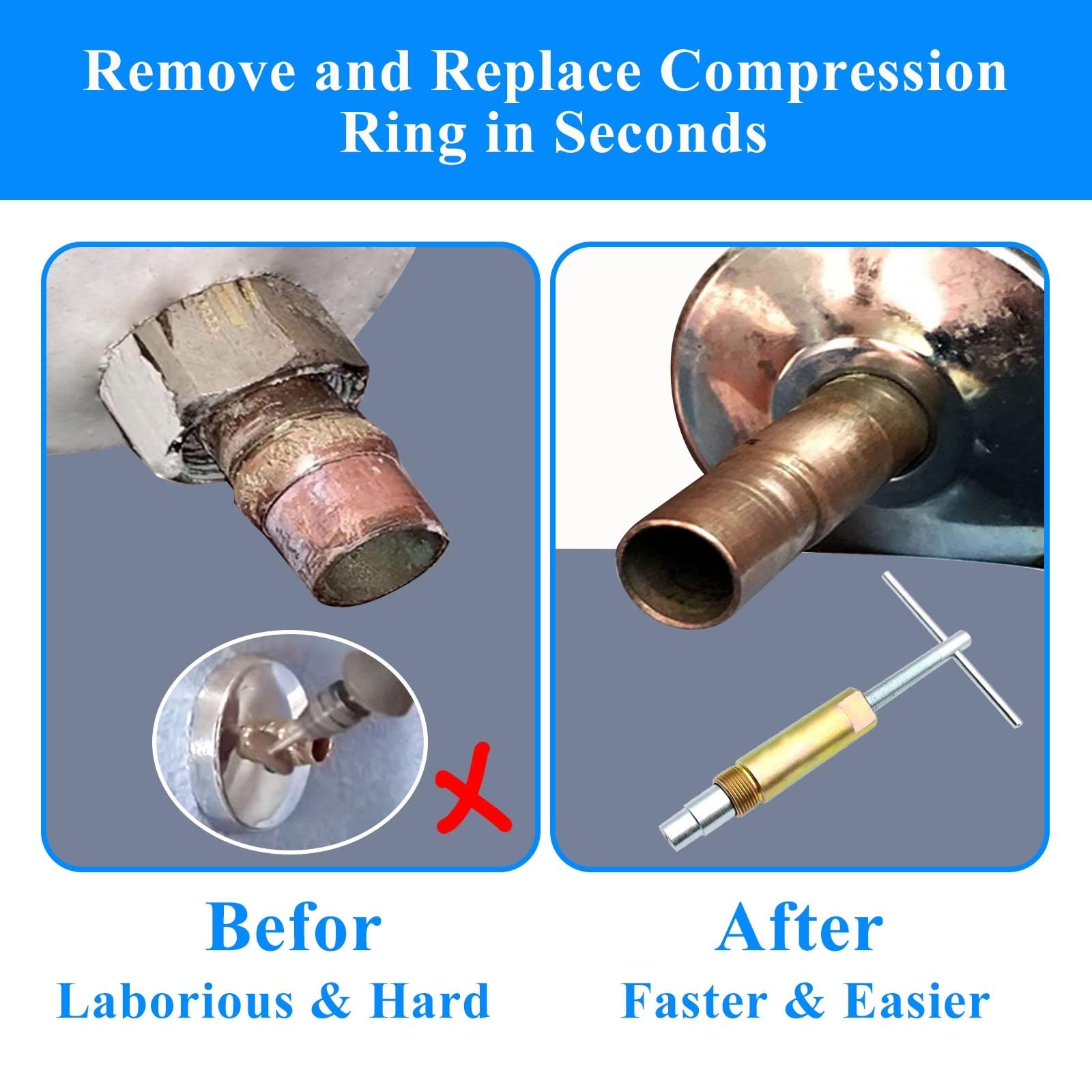 Compression Sleeve Puller Tool Remove Nut & Ferrule Of Pipe 03943-Sleeve Remover