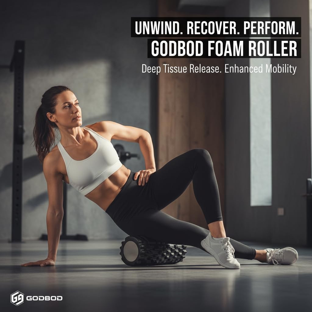 Strong Foam Roller - Deep Tissue Medium Density Muscle Massager with Myofasci...