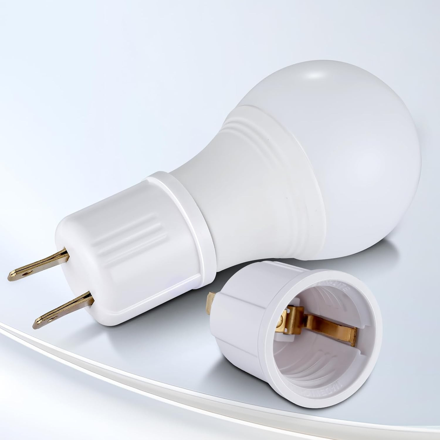Outlet to Socket Adapter, Plug-In Light Socket, Convert Outlet to Light Bulb Soc