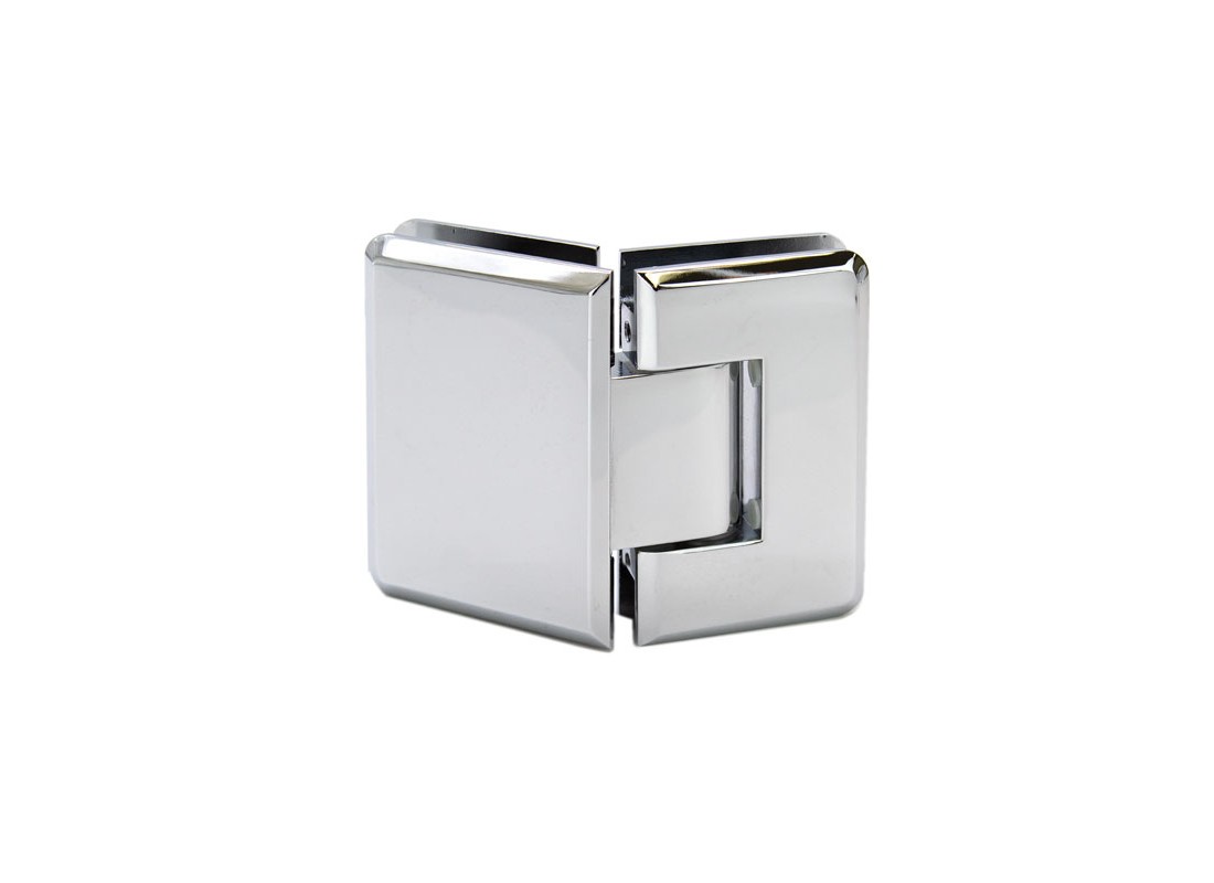 FHC Jr Preston 135 Degree Glass-to-Glass Hinge Brass Polished Chrome finish
