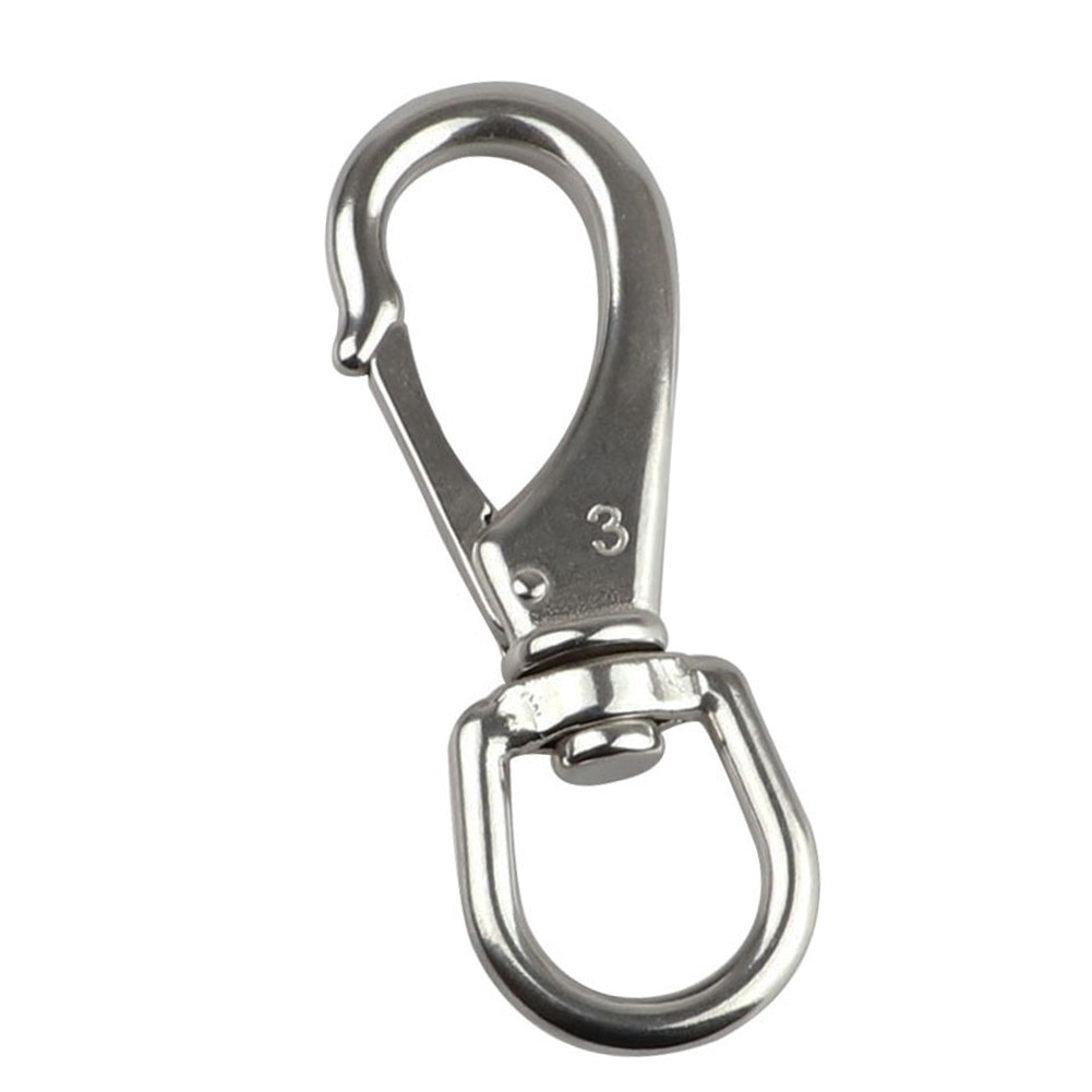 Stainless Steel Spring Hook with Swivel Eye for Diving Pets and Camping Gear