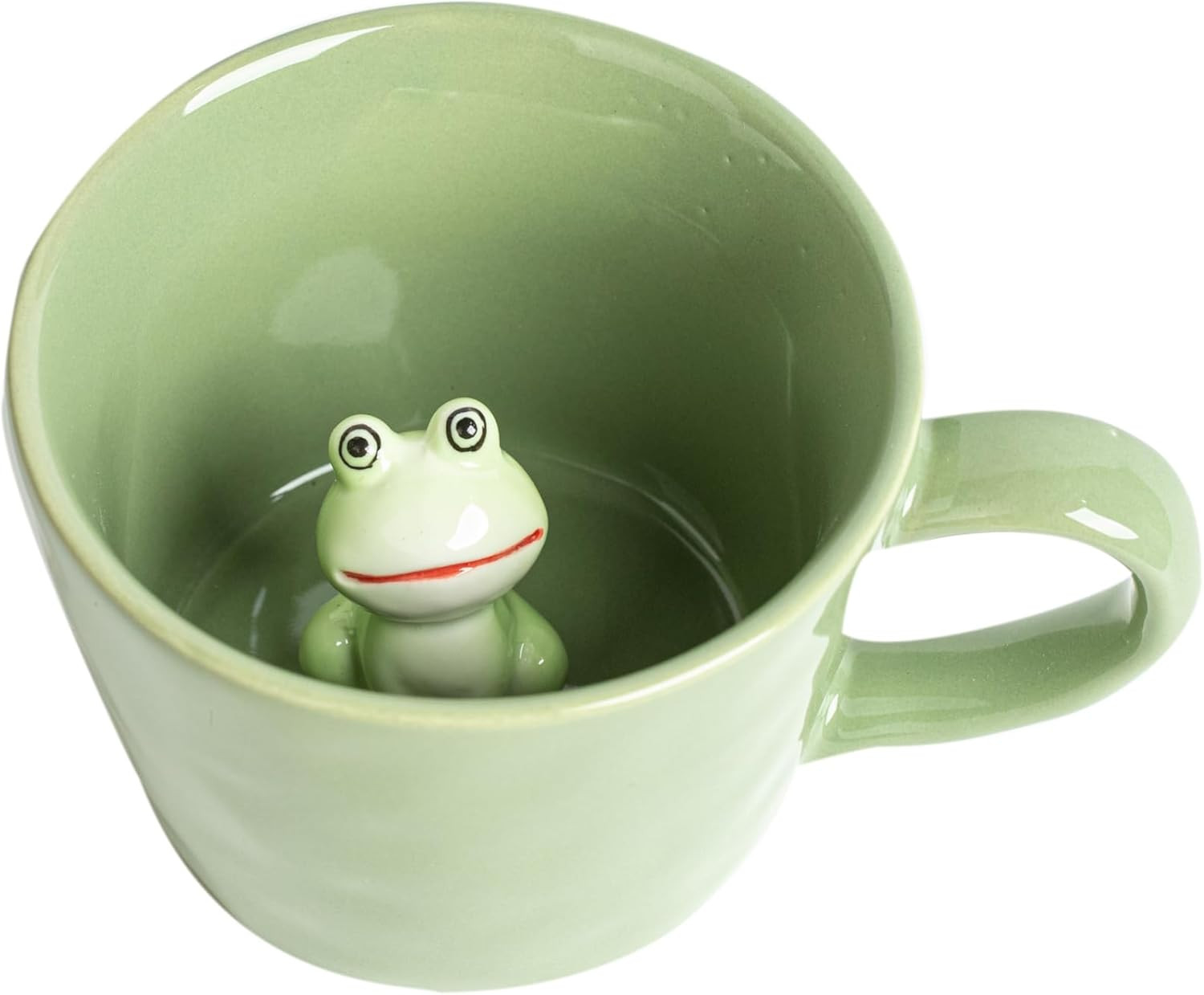 DIHOclub Frog Coffee Cup Hidden 3D Animal Inside 12 Ounces, Green