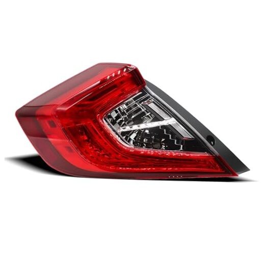 Outer Tail Light Halogen Left Side Compatible with Civic Sedan 2016-2020 w/o