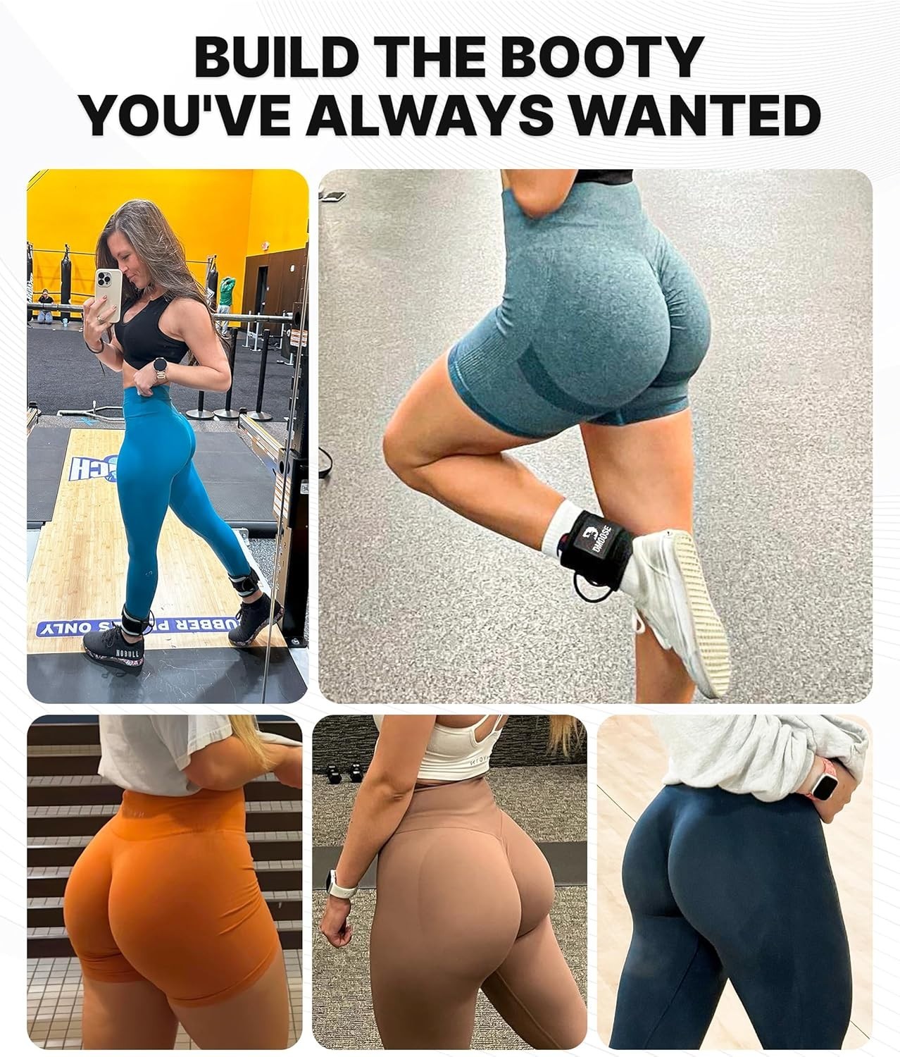 Ankle Straps for Cable Machines - One Size Fit with Padding, Glute Kickback ...