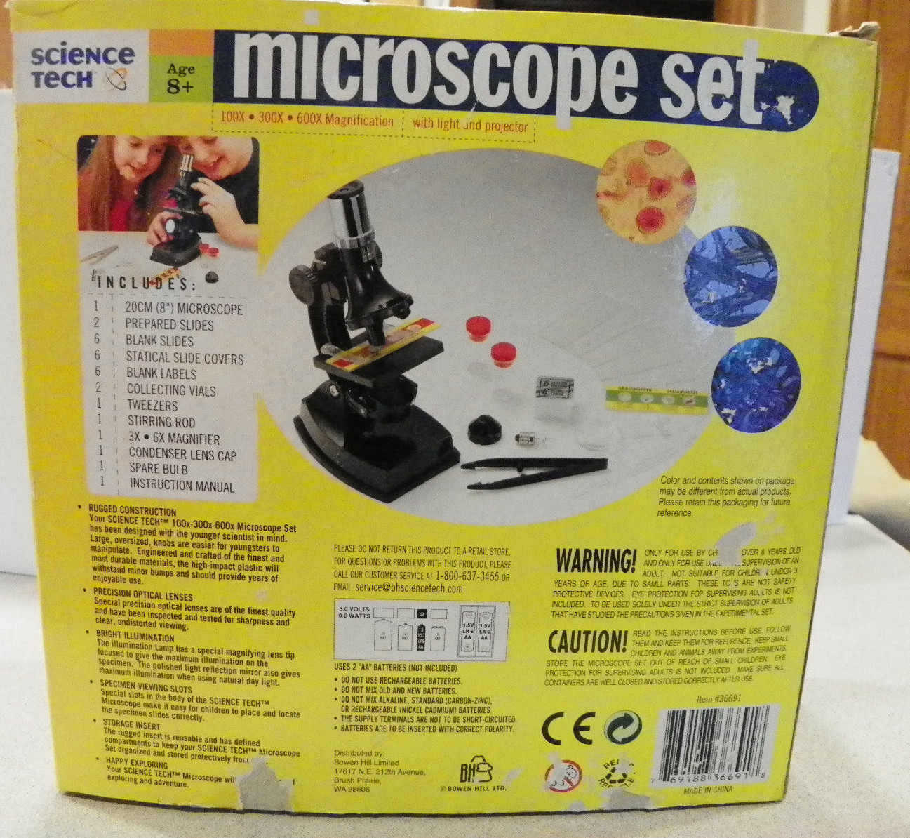 Science Tech MICROSCOPE Set Instructional CD 2 prepared slides