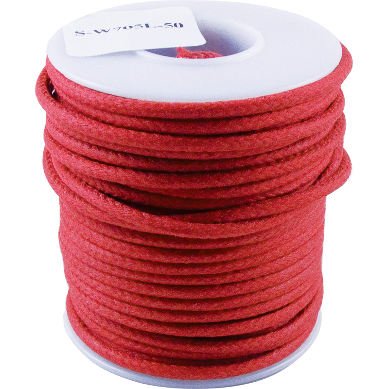 Wire, 20 AWG Stranded Core, Lacquered Cloth Cover, 600V, Red, Length: 25 feet