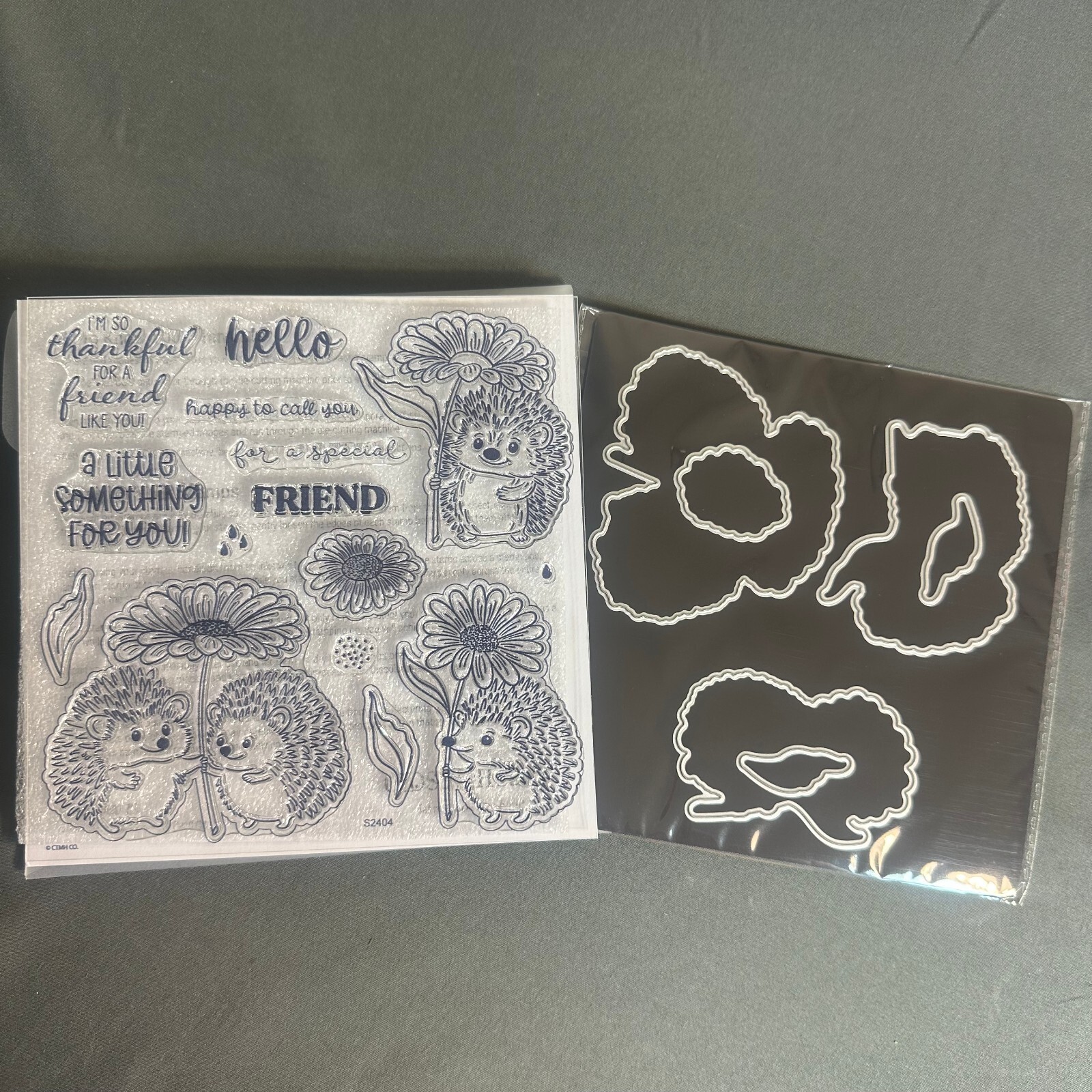 Close To My Heart Z7148 Little Hedgehogs Acrylic Stamp and Thin Cut Set