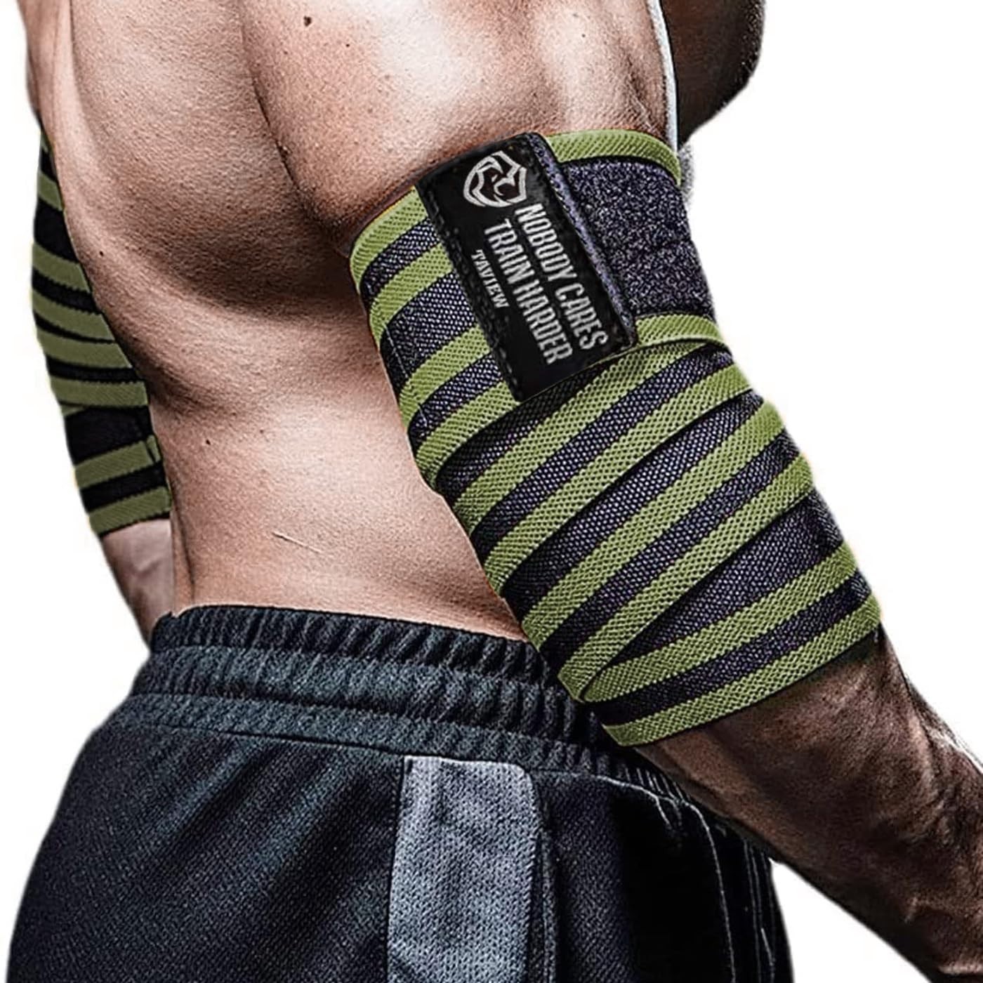 Elastic Elbow Wraps for Weightlifting - Compression Support Straps for Gym & Cro