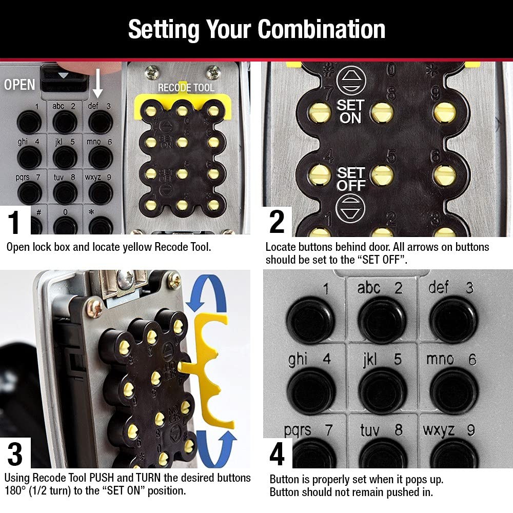 Master Lock 5423EC Wall Mount Key Lock Box 5 Key Capacity Black