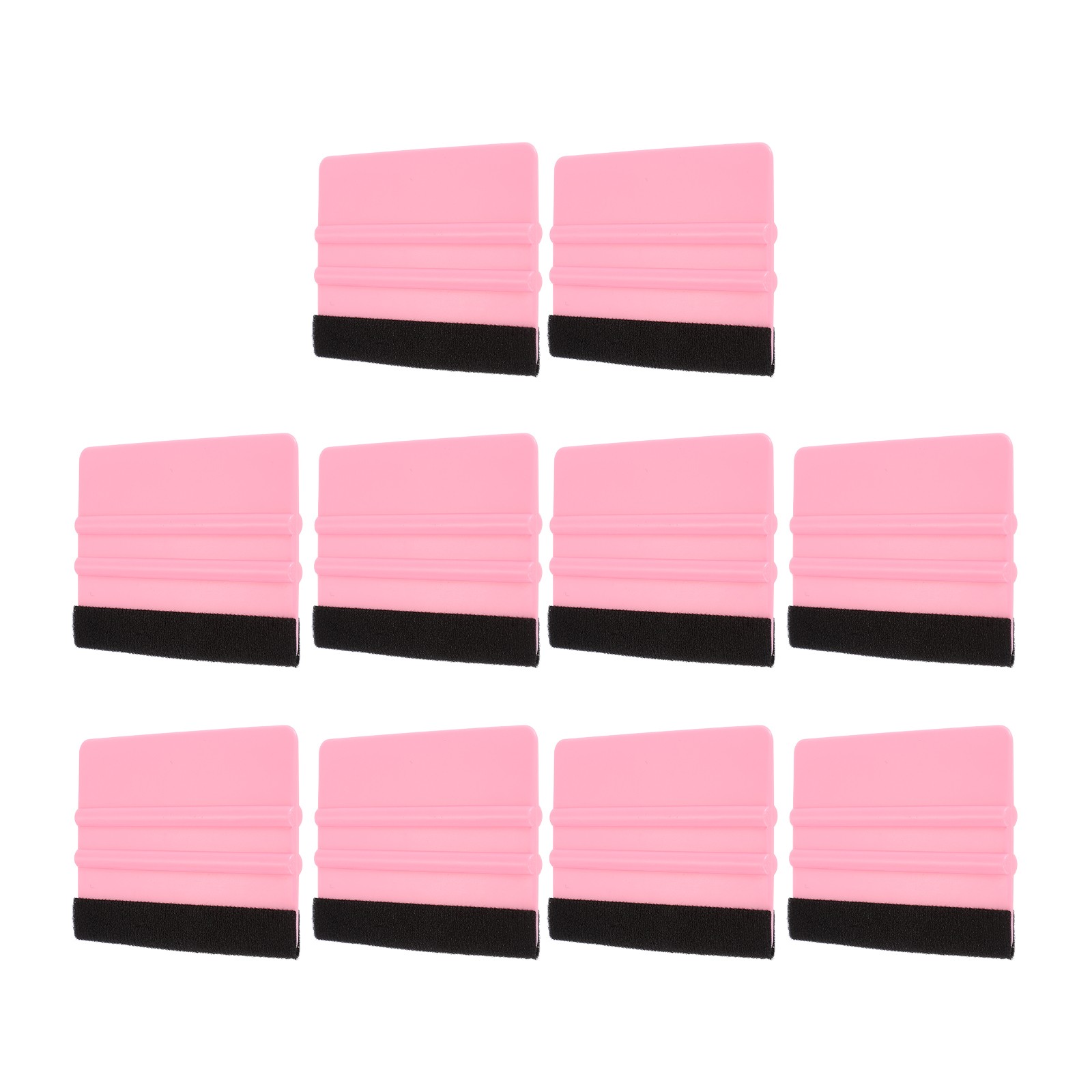 10pcs Felt Vinyl Wrap Squeegee, 4" Decal Squeegee Scraper for Car Wrap, Pink