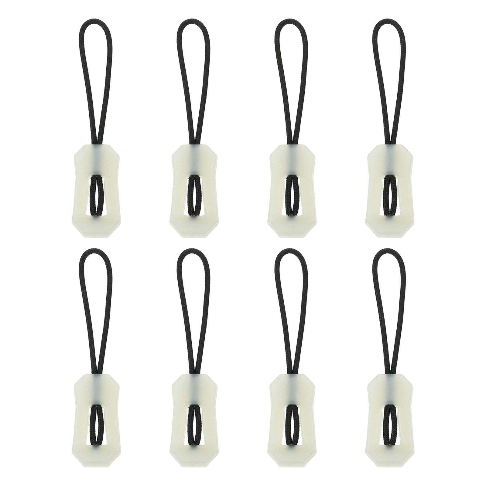 8pcs Luminous Zipper Pulls, Anti-Lost Zipper Puller Head, White
