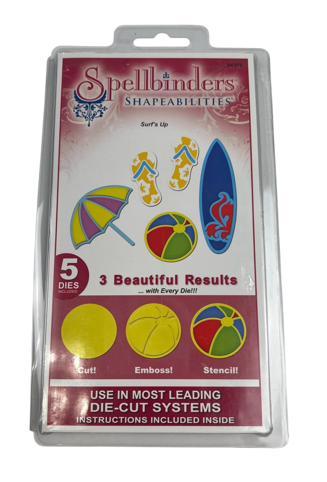 Spellbinders Surfs Up Shapeabilities Cut Emboss Stencil Dies Beach Themed Surf
