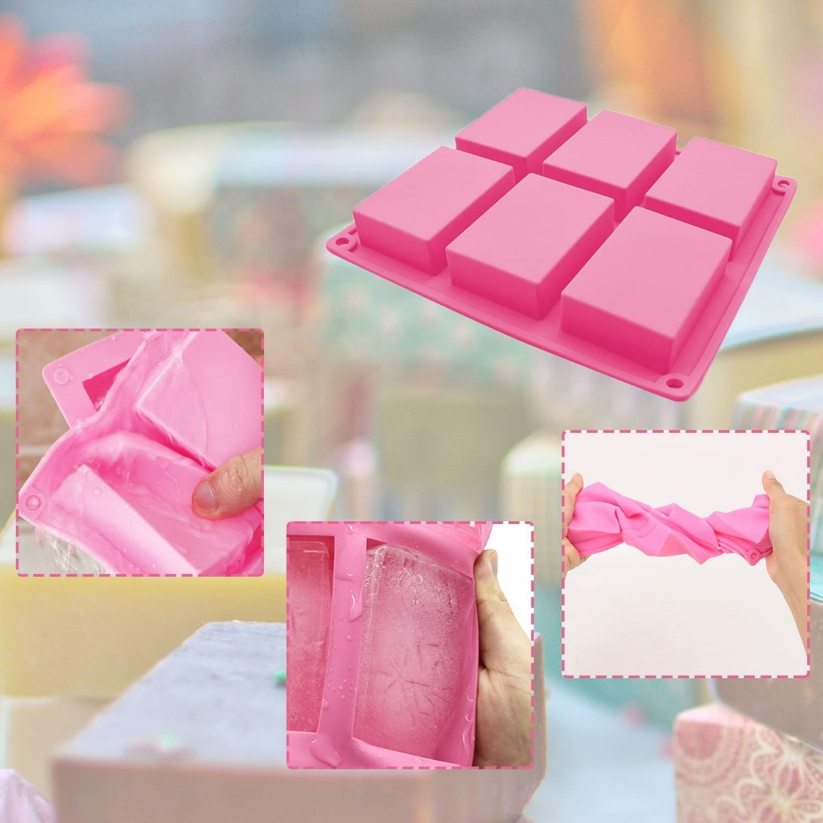 3 Pack Silicone Soap Moulds