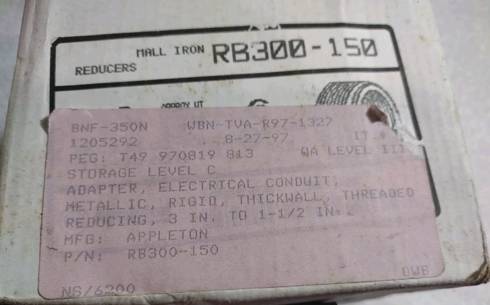 Appleton CLI GRP BCD CLI RB300-150 | RB300150 REDUCER, MADE IN THE USA