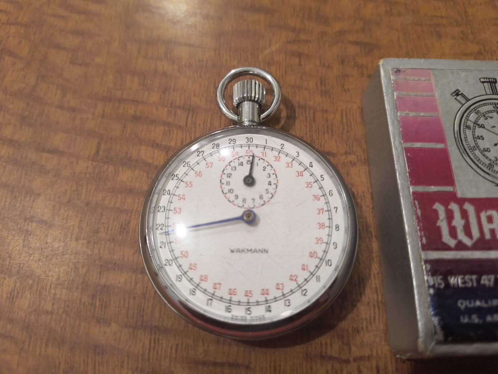 WAKMANN 7 Jewel 1/10th Second Vintage Stopwatch, Swiss Made