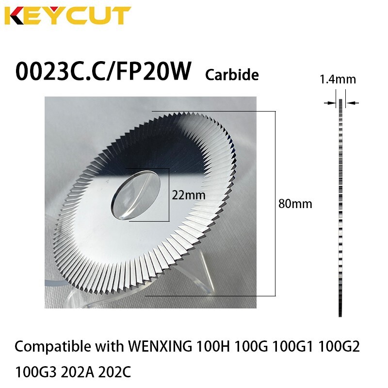 Wenxing 100H 100G  Key Machine Side Milling Cutter  0023C.C. FP20W 80x1.4x22