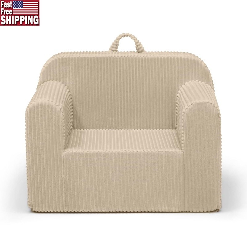 Kids Foam Chair Corduroy Removable Washable Slipcover Lightweight Comfortable US