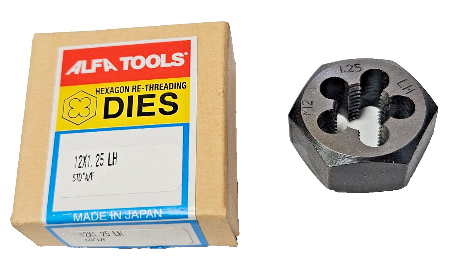 M12 X 1.25 12MM LEFT HAND X 1.06" Hex Rethread Die Alfa MHD70764L CS LH