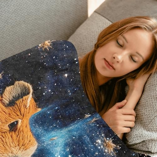 Cosmic Capybara Throw Blanket,,Soft,Lightweight 50x60in Capybara 02