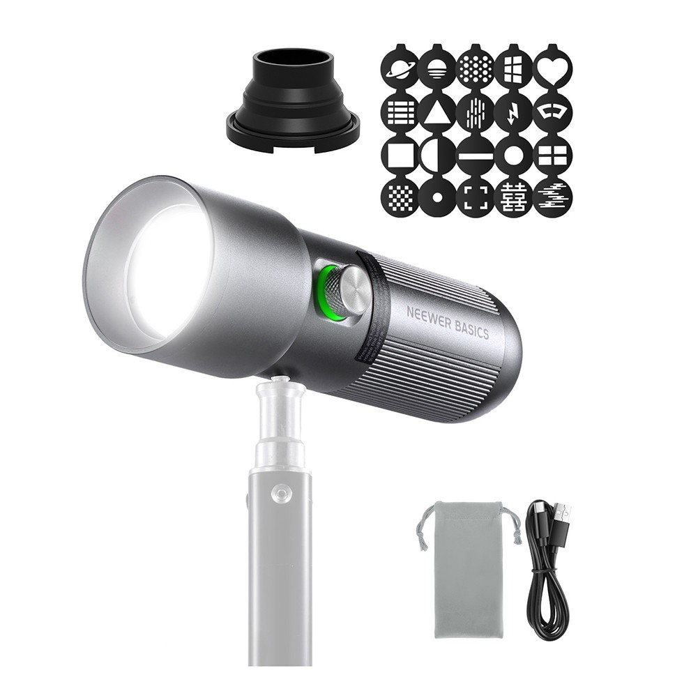 FL10 BASICS RGB Photography Flashlight with 4 Colors/20 Gobo Filters4071