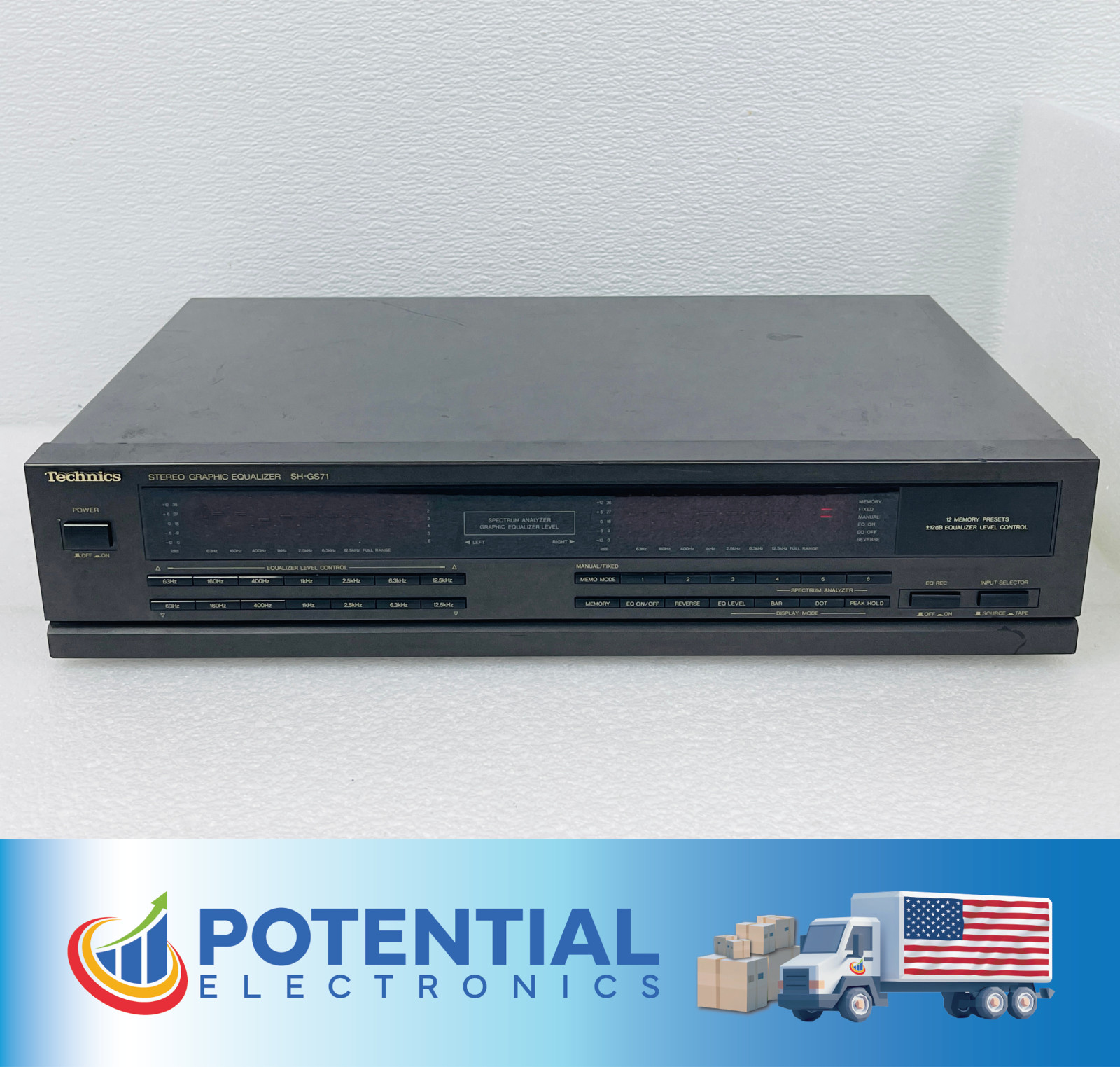 USED - Technics SH-GS71 Stereo Graphic Equalizer With Free Shipping & Power Cord