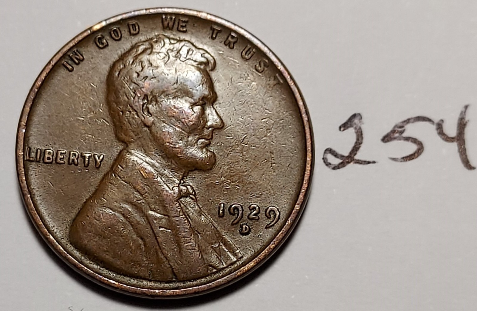 1929-D Lincoln Wheat Cent   VERY FINE  #254