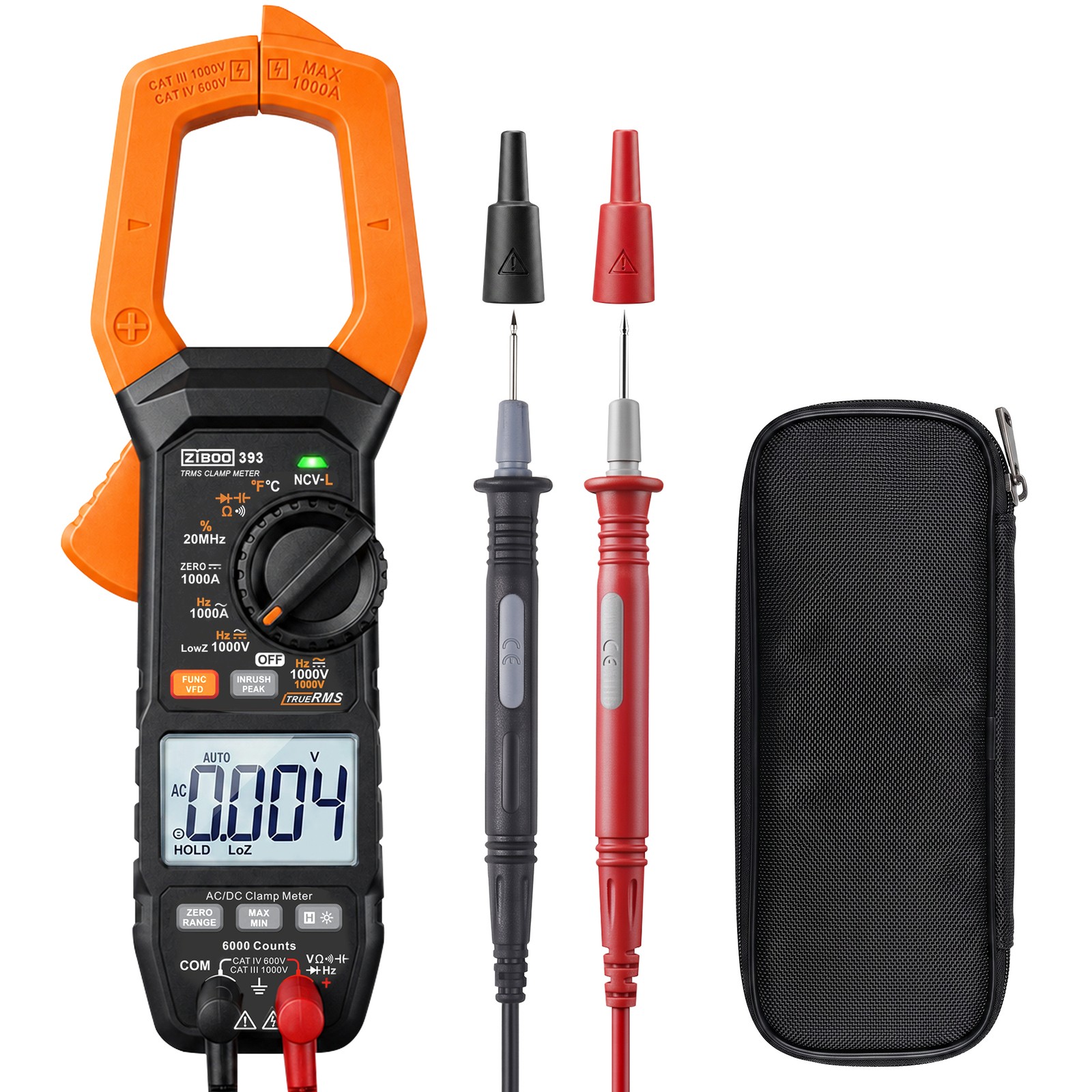 ZIBOO 393 True RMS Clamp Meter, DC 1700V Digital Multimeter