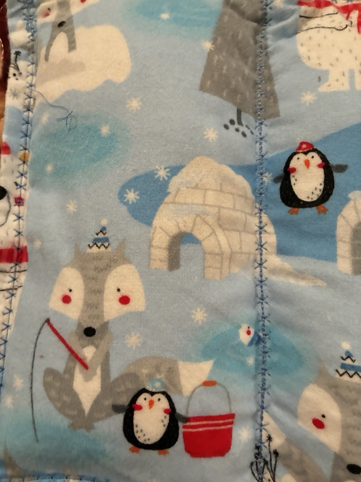 Cold & Hot Pack Reusable Fabric Therapy Pad Rectangle Blue/Beige Winter Print