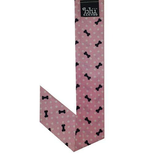 Blubandoo Cool Tie Scarf  with Water Activated Crystals - Pink Dog Bones