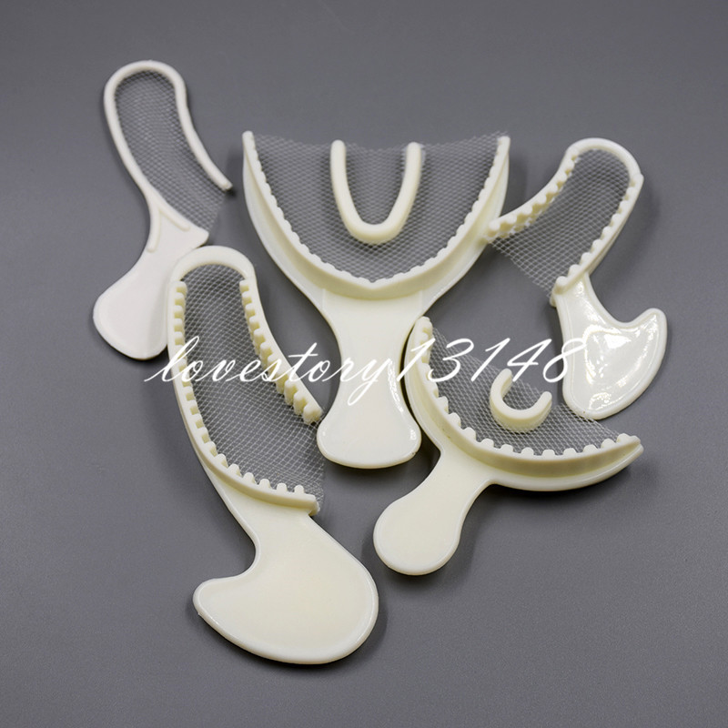 50 Pcs Dental Bite Registration Disposable Impression Triple Trays Sideless