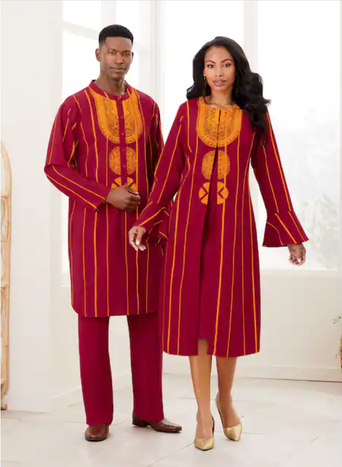 Size 14 Ashro Orange Rust Afrocentric African American Pride Nizah Jacket Dress