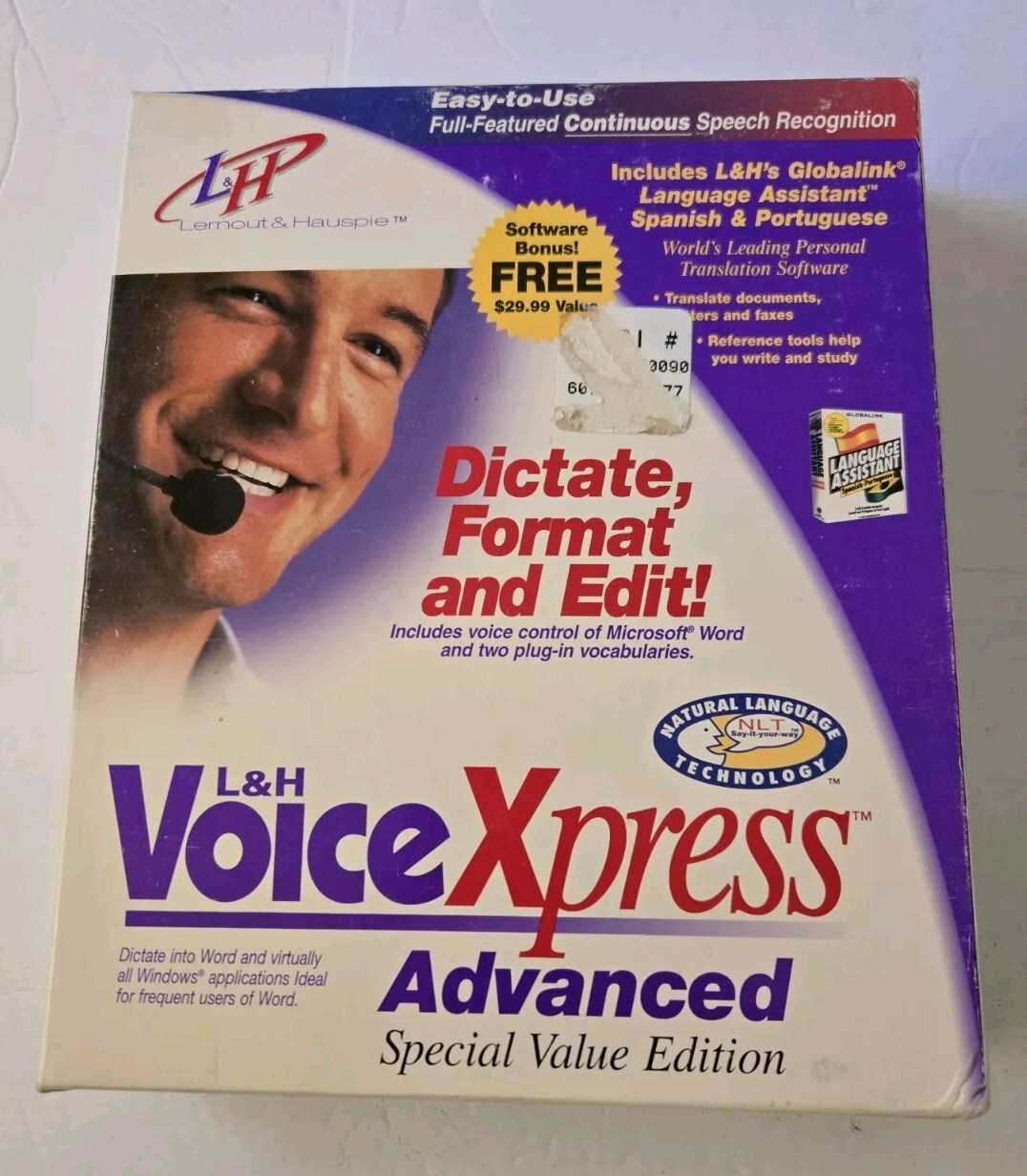 L & H Voice Xpress Advanced, PC, CD-ROM, W 95 / 98 / NT 4.0, 1999, Never Used