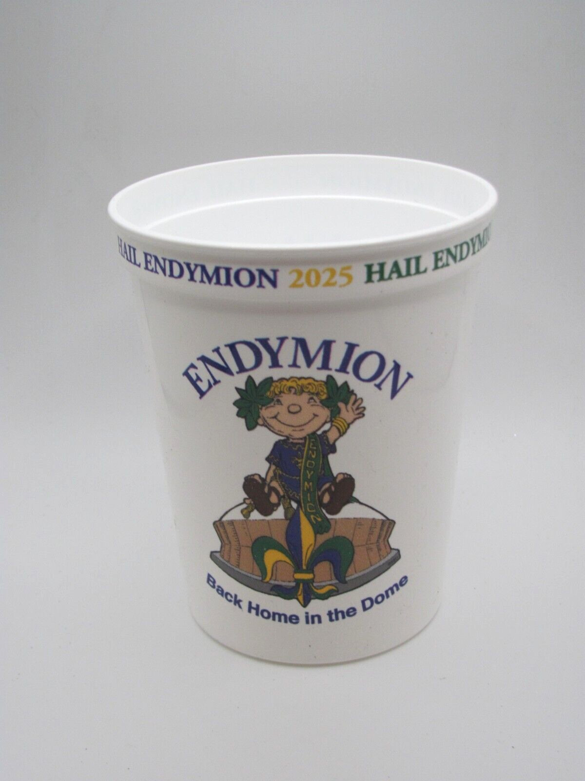 2025 KREWE OF ENDYMION REUSABLE CUP W/ ENDY MASCOT - "BACK HOME IN THE DOME"