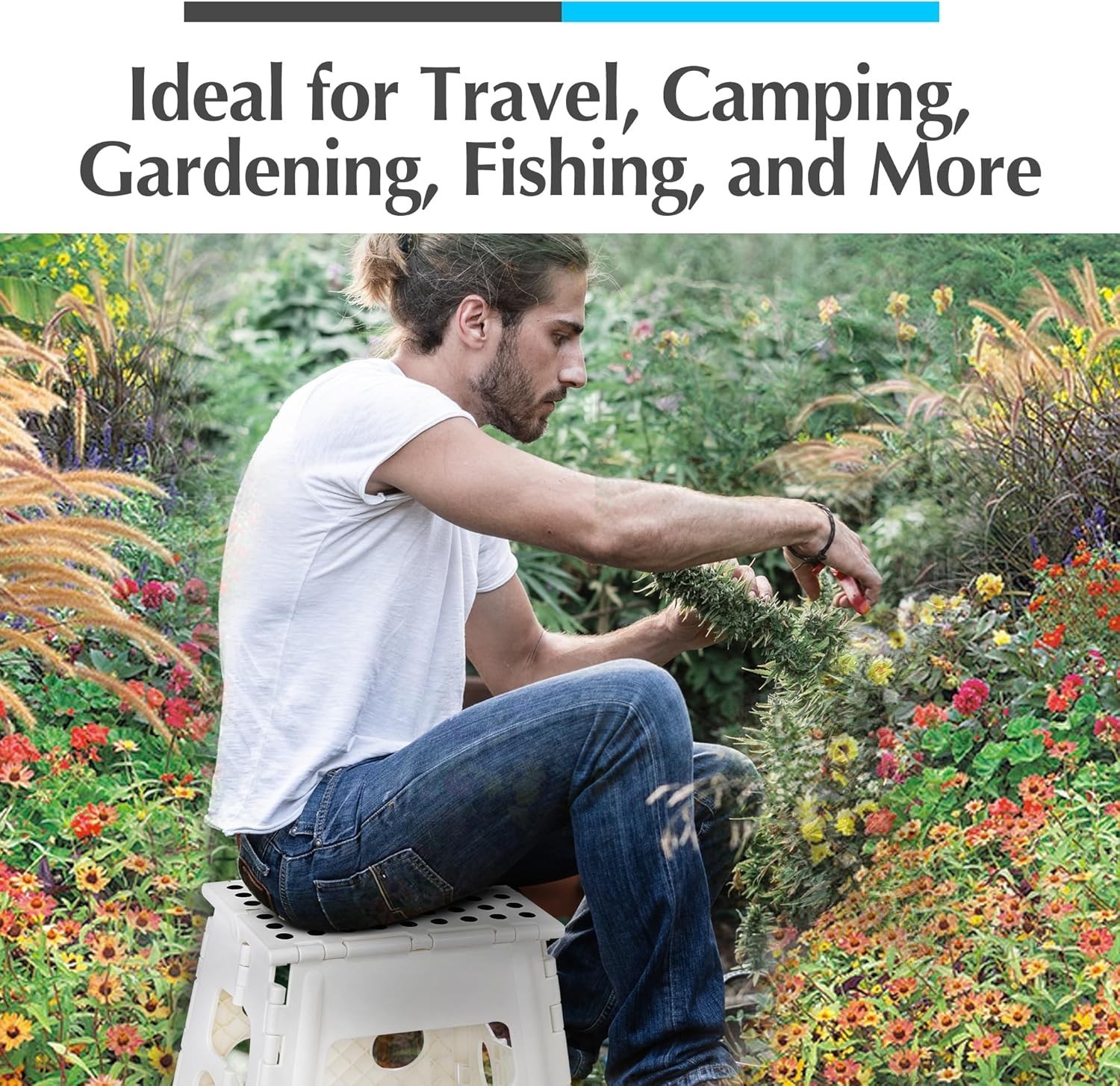 Folding Lightweight Step Stool Sturdy Enough to Support Adults & Safe Enough